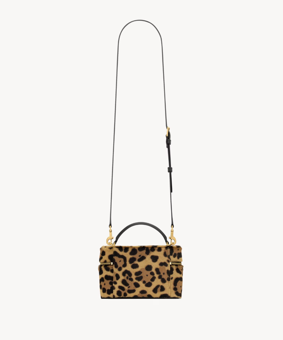 SAINT LAURENT - GABY VANITY BAG EN CUIR effet pony leopard