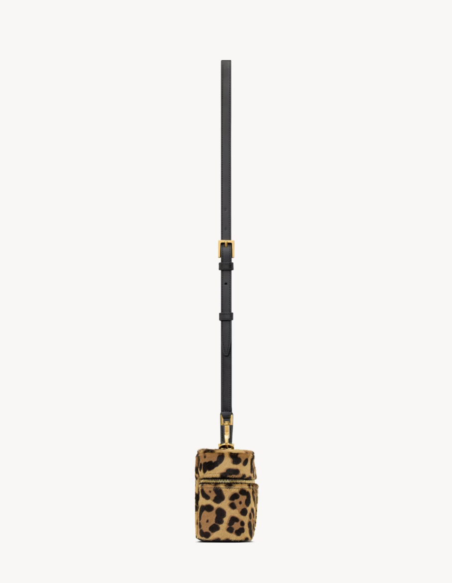 SAINT LAURENT - GABY VANITY BAG EN CUIR effet pony leopard
