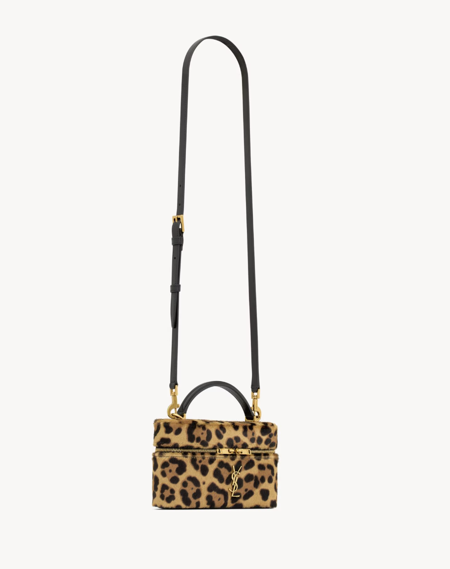 SAINT LAURENT - GABY VANITY BAG EN CUIR effet pony leopard