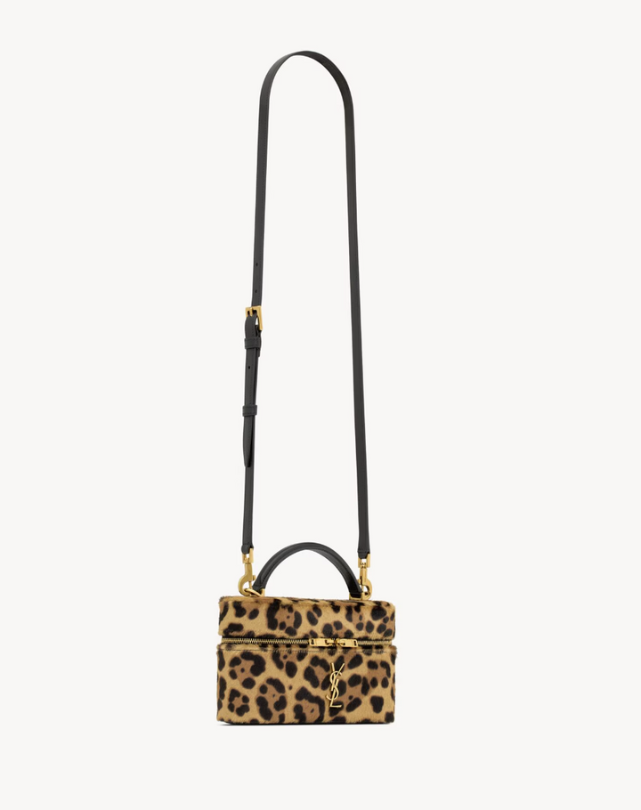 SAINT LAURENT - GABY VANITY BAG EN CUIR effet pony leopard