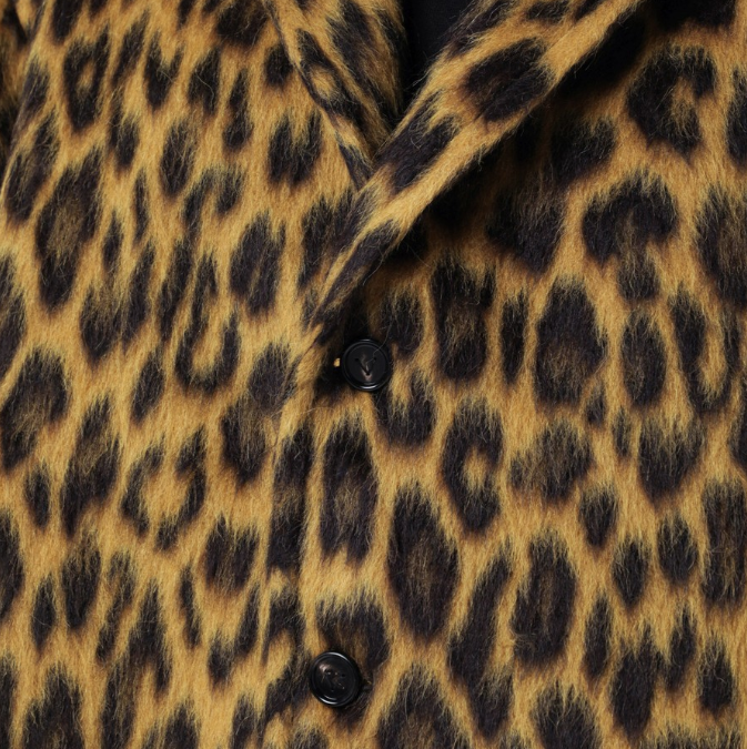 BOTTEGA VENETA - Manteau en laine mélangée à imprimé animalier