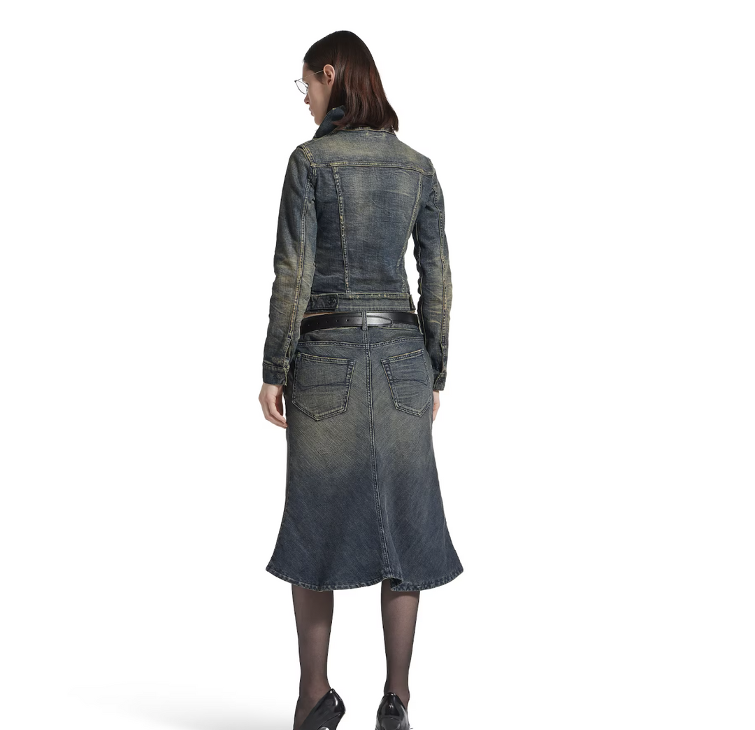 BALENCIAGA - Women's Godet Midi Skirt in Blue