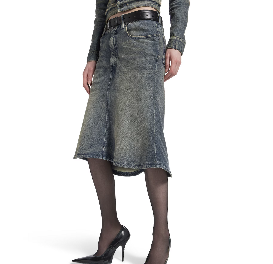 BALENCIAGA - Women's Godet Midi Skirt in Blue