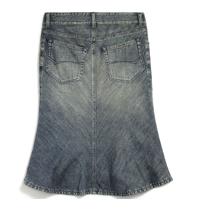 BALENCIAGA - Women's Godet Midi Skirt in Blue