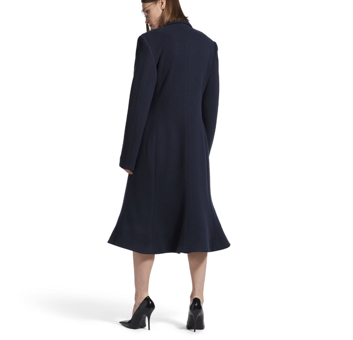 BALENCIAGA - Women's Godet Midi Coat in Corporate Navy