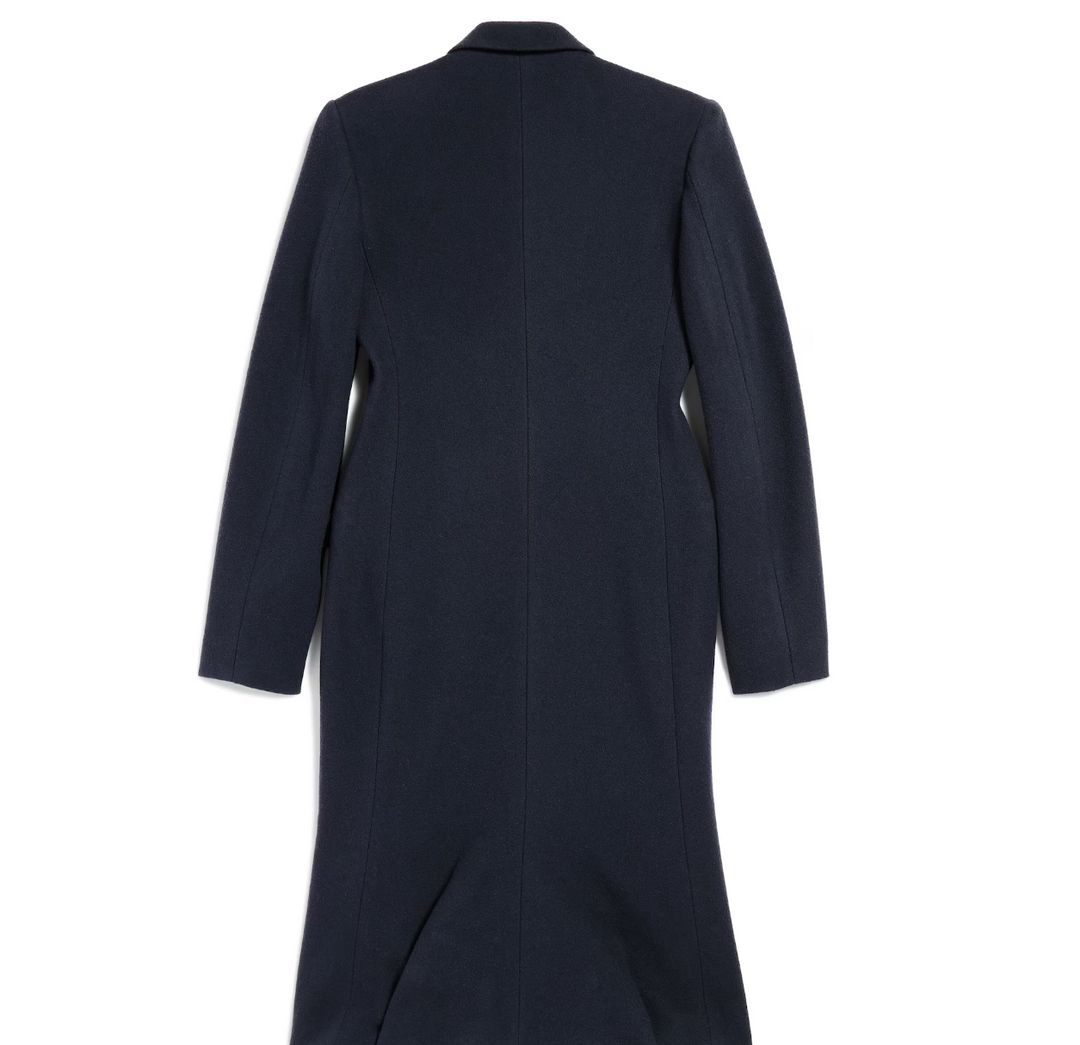 BALENCIAGA - Women's Godet Midi Coat in Corporate Navy