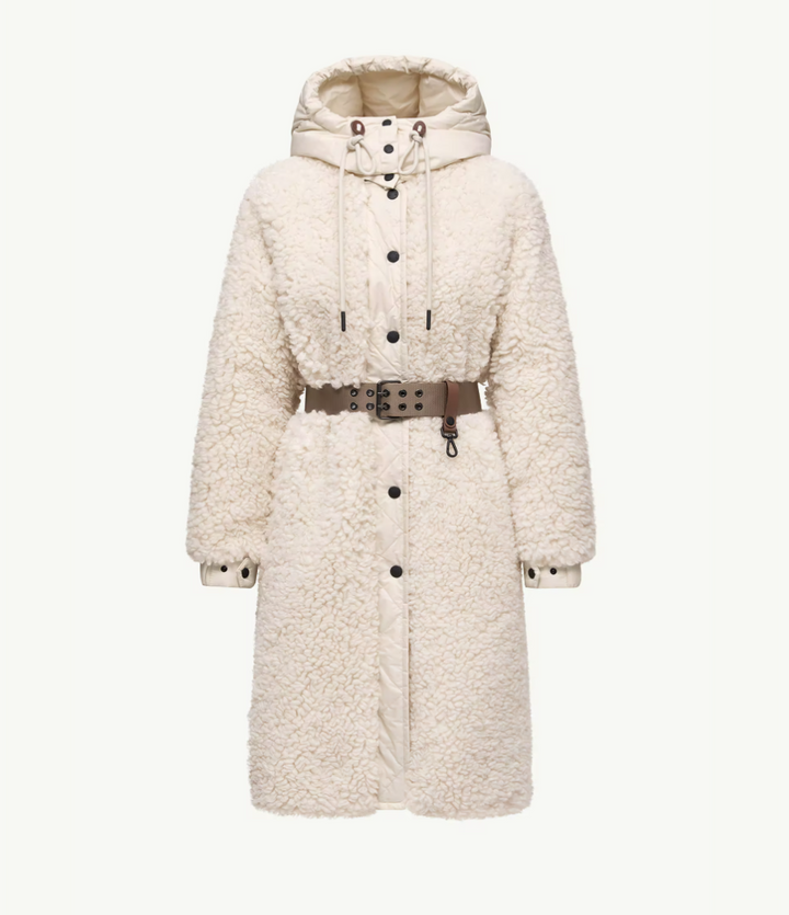 MONCLER - Doudoune longue à capuche Blavet en teddy