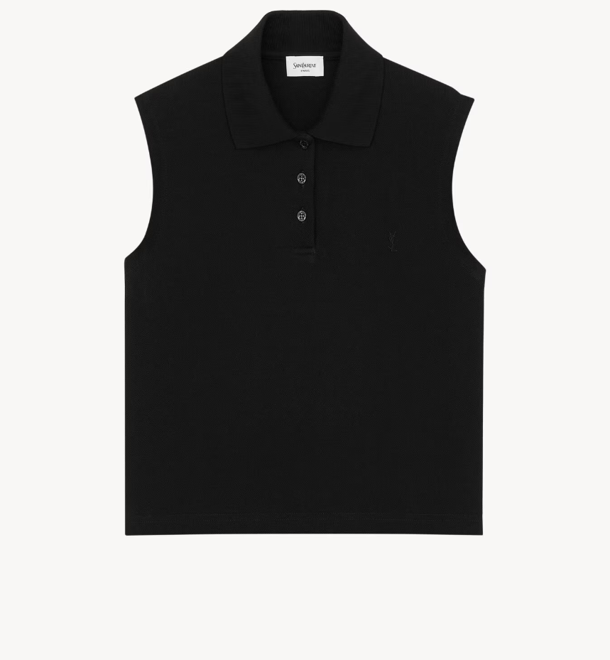 SAINT LAURENT - POLO CASSANDRE en piqué