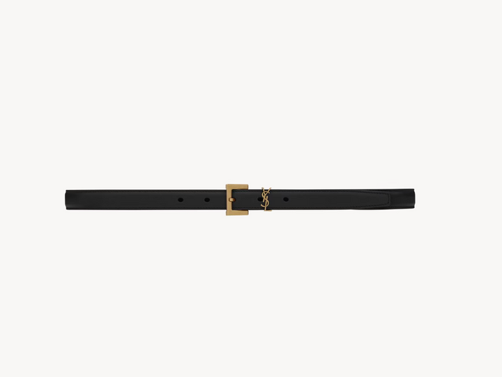 SAINT LAURENT - FINE CEINTURE CASSANDRE en cuir lisse