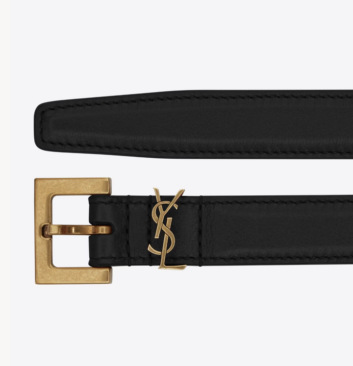 SAINT LAURENT - FINE CEINTURE CASSANDRE en cuir lisse