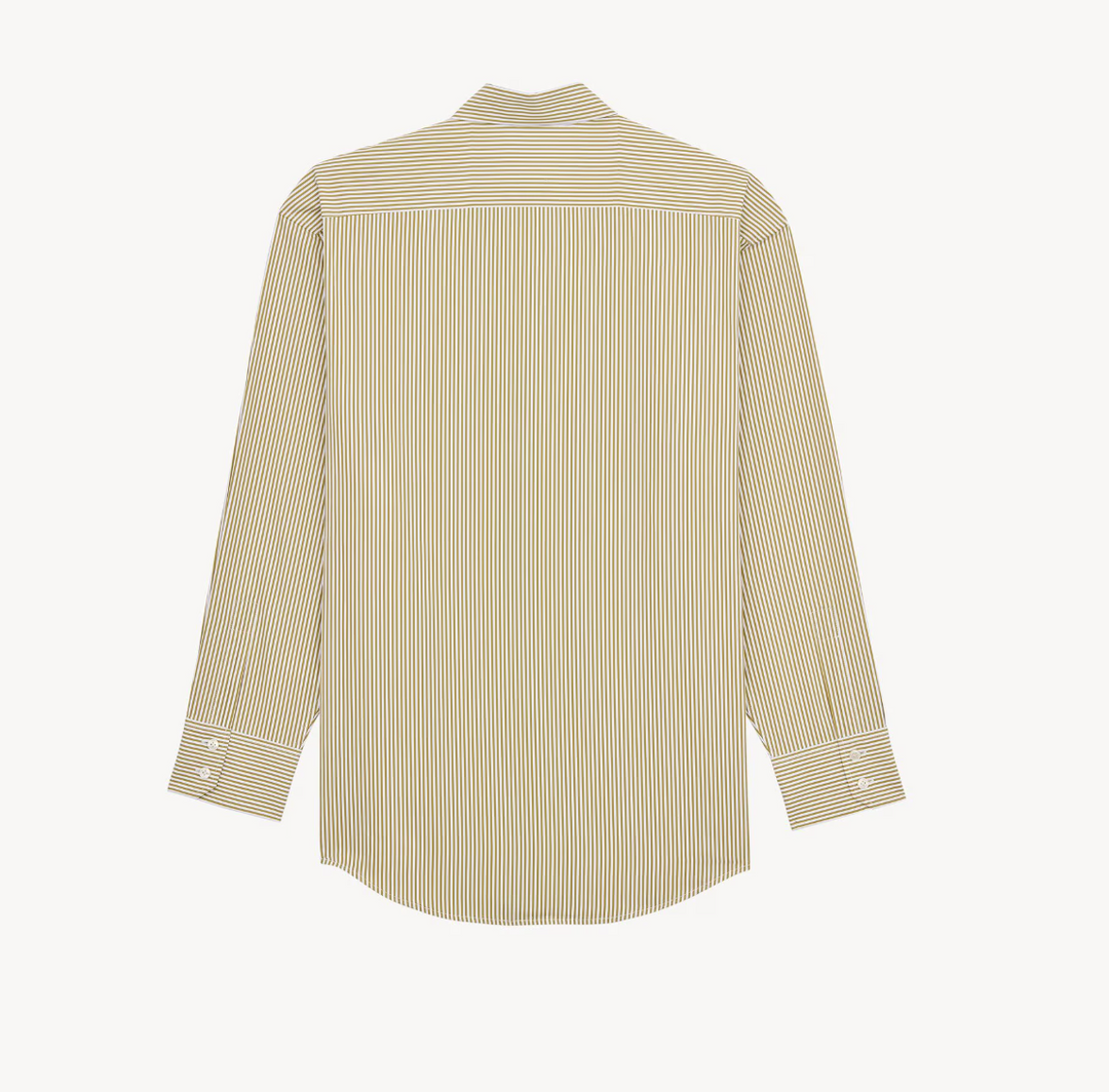 SAINT LAURENT - CASSANDRE chemise en popeline de coton à rayures