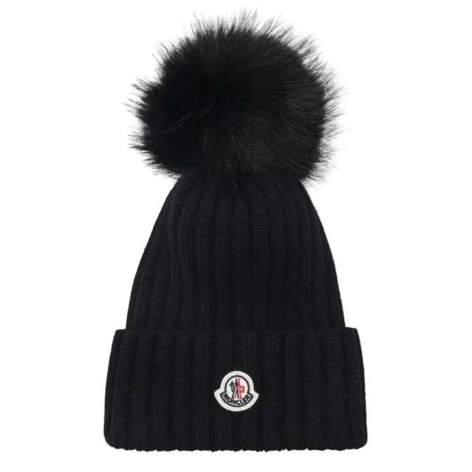 MONCLER - Bonnet en laine avec pompon