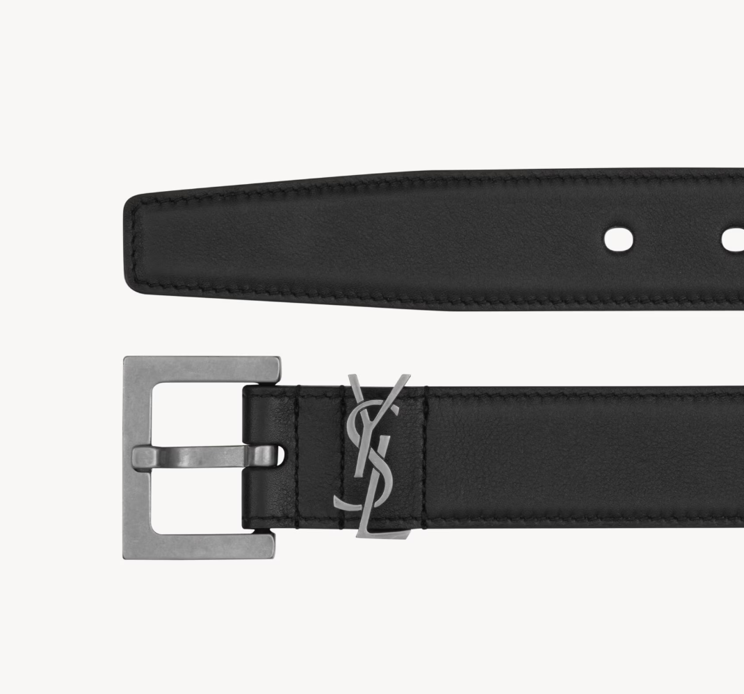 SAINT LAURENT - CASSANDRE CEINTURE en cuir lisse