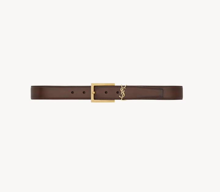 SAINT LAURENT - CASSANDRE ceinture en cuir lisse effet vieilli