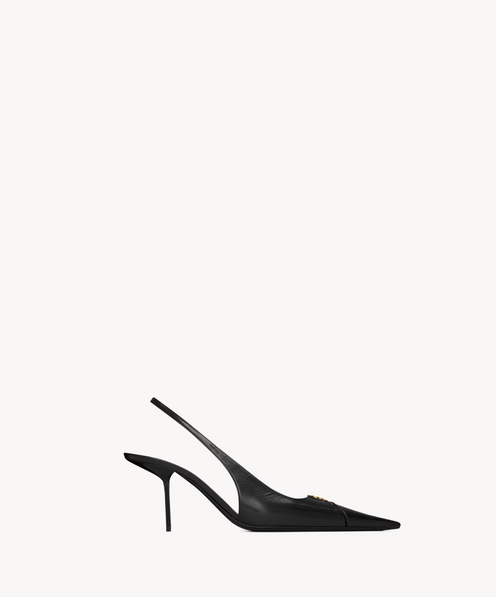 SAINT LAURENT - BABYLONE BRETEUIL slingbacks en cuir lisse