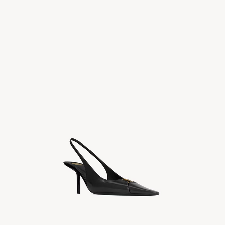 SAINT LAURENT - BABYLONE BRETEUIL slingbacks en cuir lisse