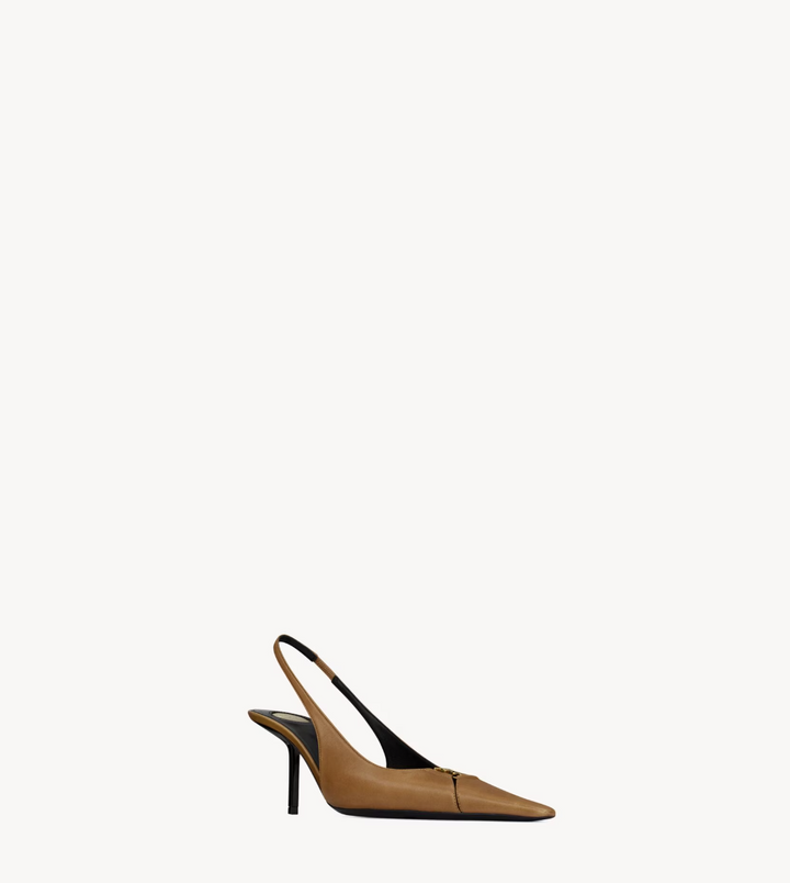 SAINT LAURENT - BABYLONE BRETEUIL slingbacks en cuir lisse