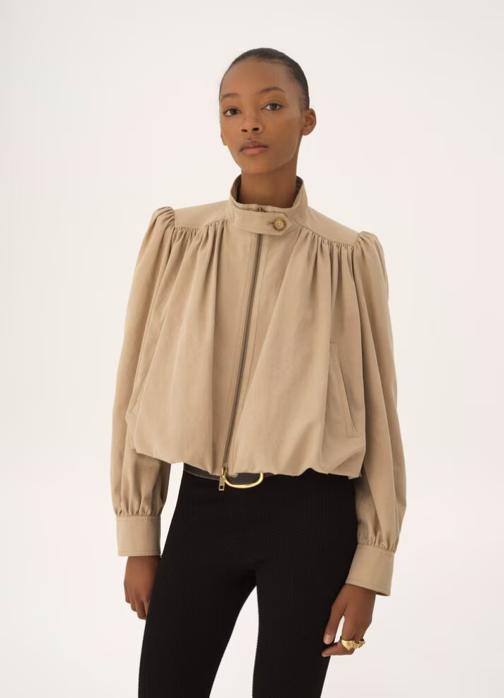 CHLOÉ - Veste boule froncée en toile de coton