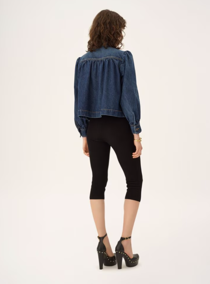 CHLOÉ - Veste froncée col montant en denim