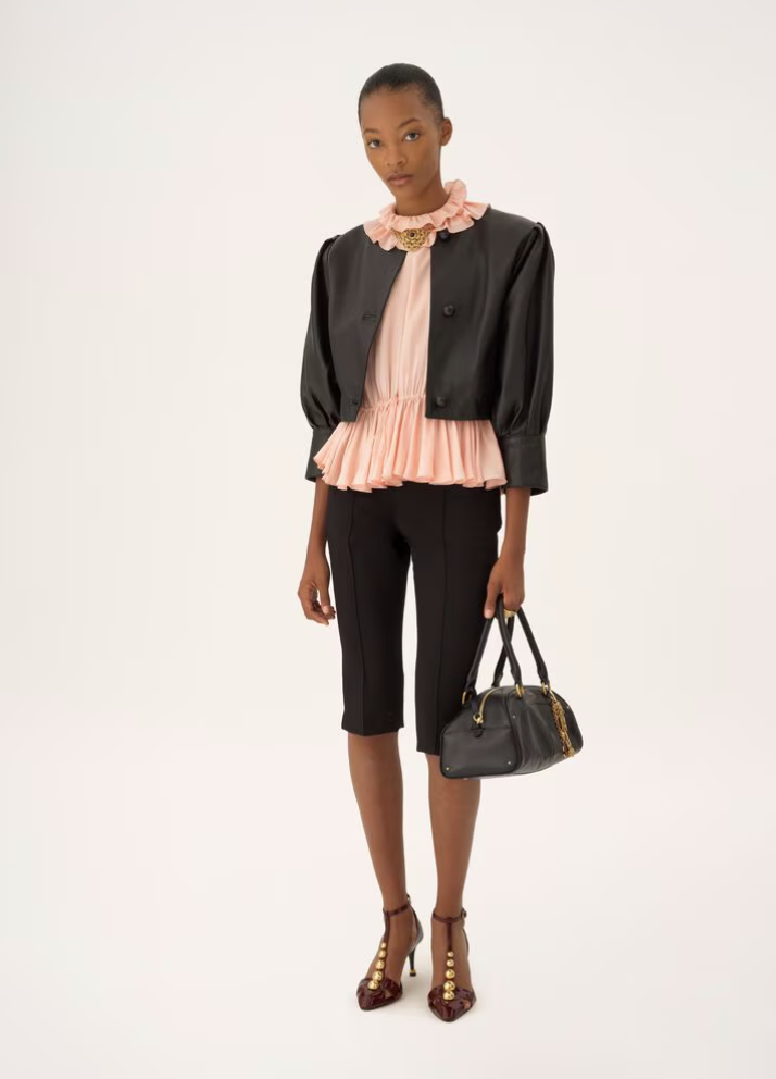 CHLOÉ - Veste courte sans col en cuir