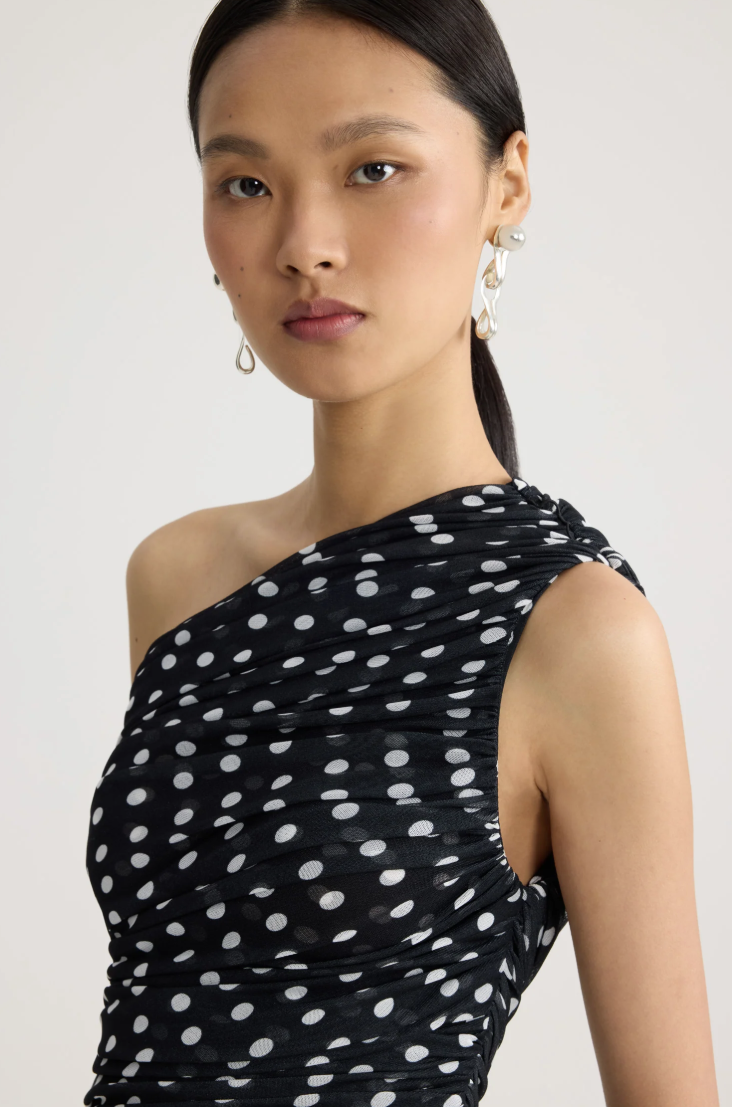 PATOU - Robe Asymétrique Drapée en Nylon