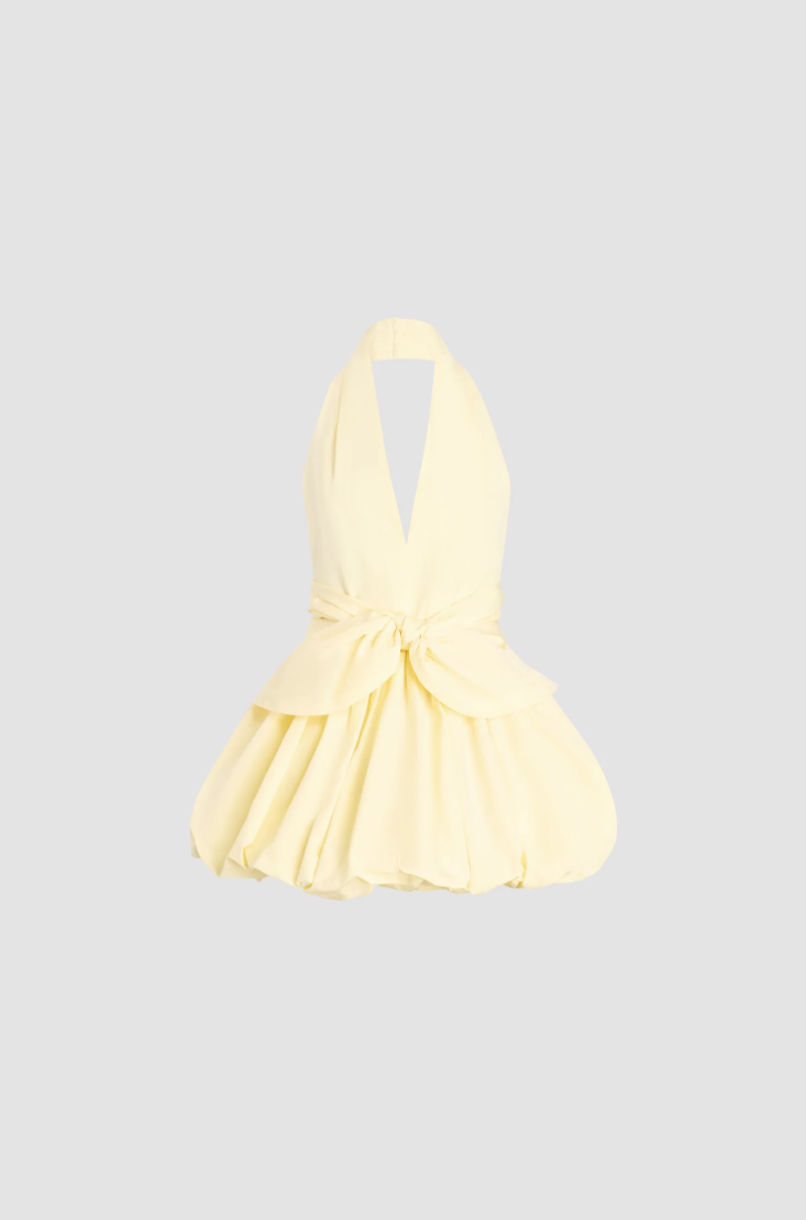 PATOU - Robe mini bloomer nouée en faille