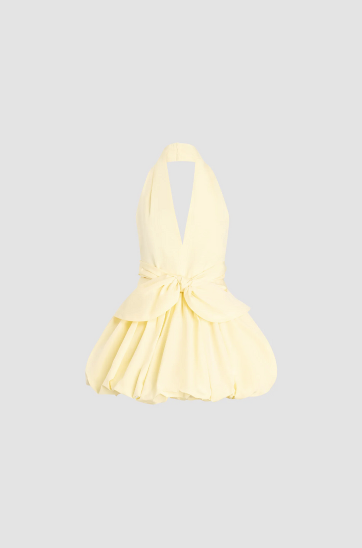 PATOU - Robe mini bloomer nouée en faille
