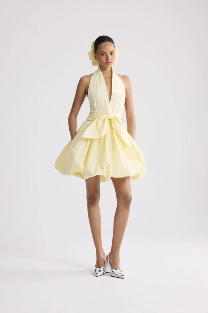 PATOU - Robe mini bloomer nouée en faille