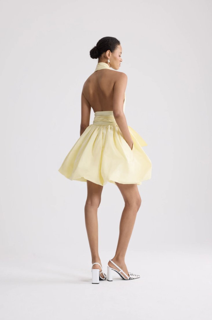 PATOU - Robe mini bloomer nouée en faille