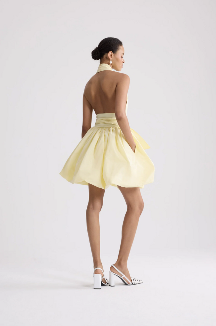 PATOU - Robe mini bloomer nouée en faille
