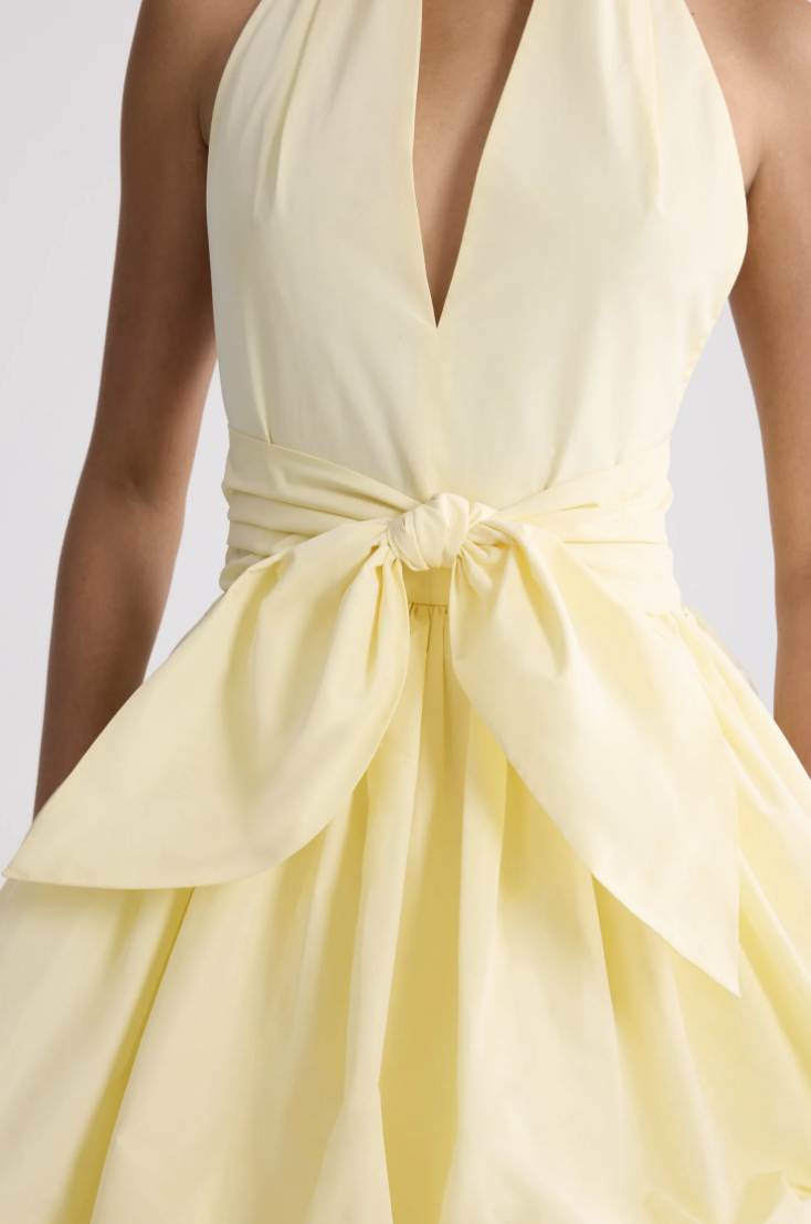 PATOU - Robe mini bloomer nouée en faille