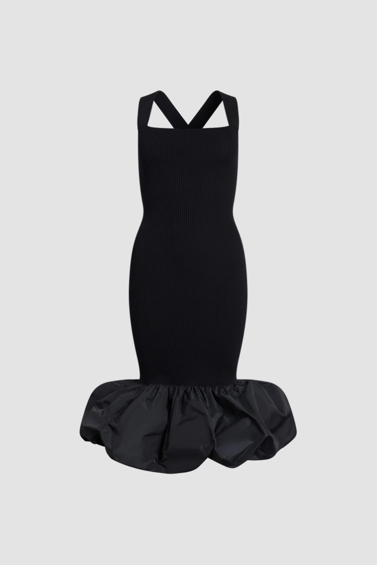 PATOU - Robe longue en coton mélangé éco-responsable, avec détails en faille