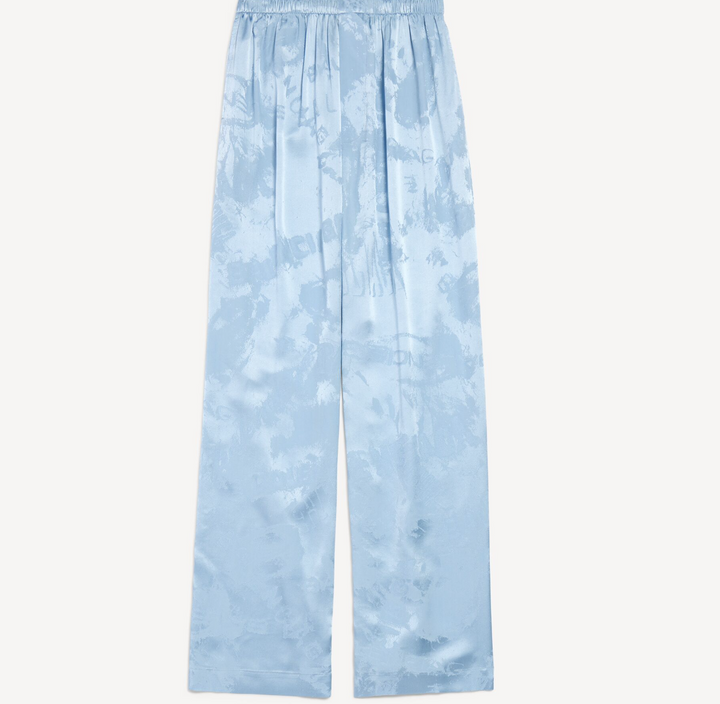 BALENCIAGA - Pantalon Pyjama Washed Crayon Allover pour Femme en Baby Blue