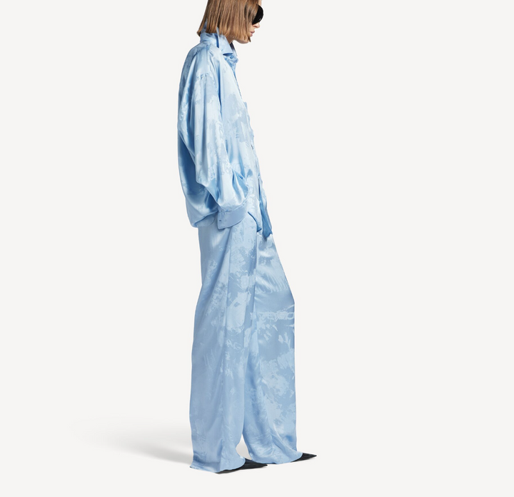 BALENCIAGA - Pantalon Pyjama Washed Crayon Allover pour Femme en Baby Blue