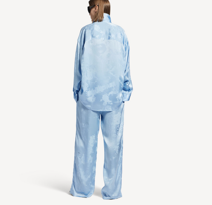 BALENCIAGA - Pantalon Pyjama Washed Crayon Allover pour Femme en Baby Blue