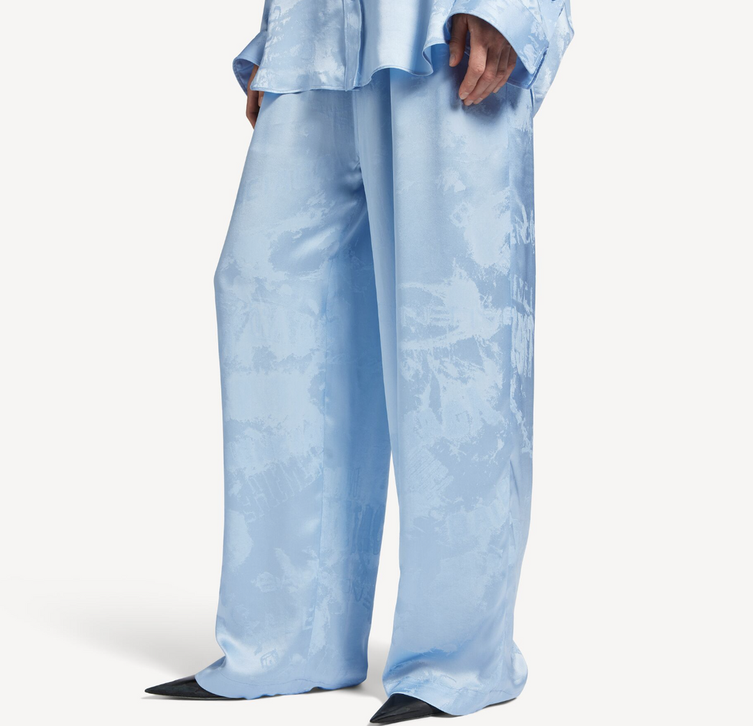 BALENCIAGA - Pantalon Pyjama Washed Crayon Allover pour Femme en Baby Blue