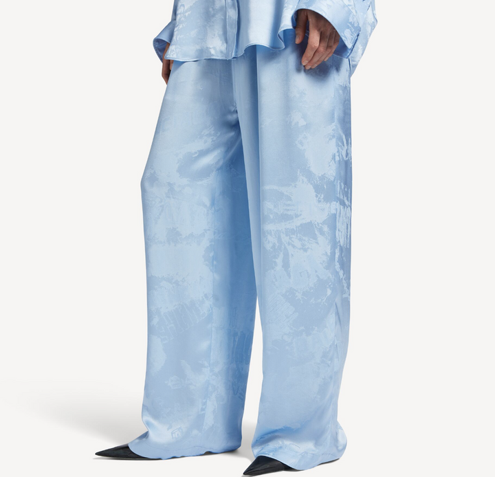 BALENCIAGA - Pantalon Pyjama Washed Crayon Allover pour Femme en Baby Blue