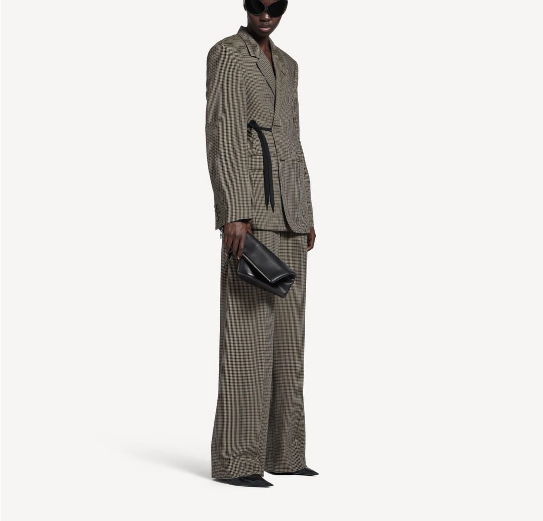 BALENCIAGA - Pantalon Tailleur Large pour Femme en Kaki/marron