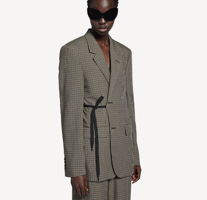 BALENCIAGA - Veste Tailleur Portefeuille pour Femme en Kaki/marron