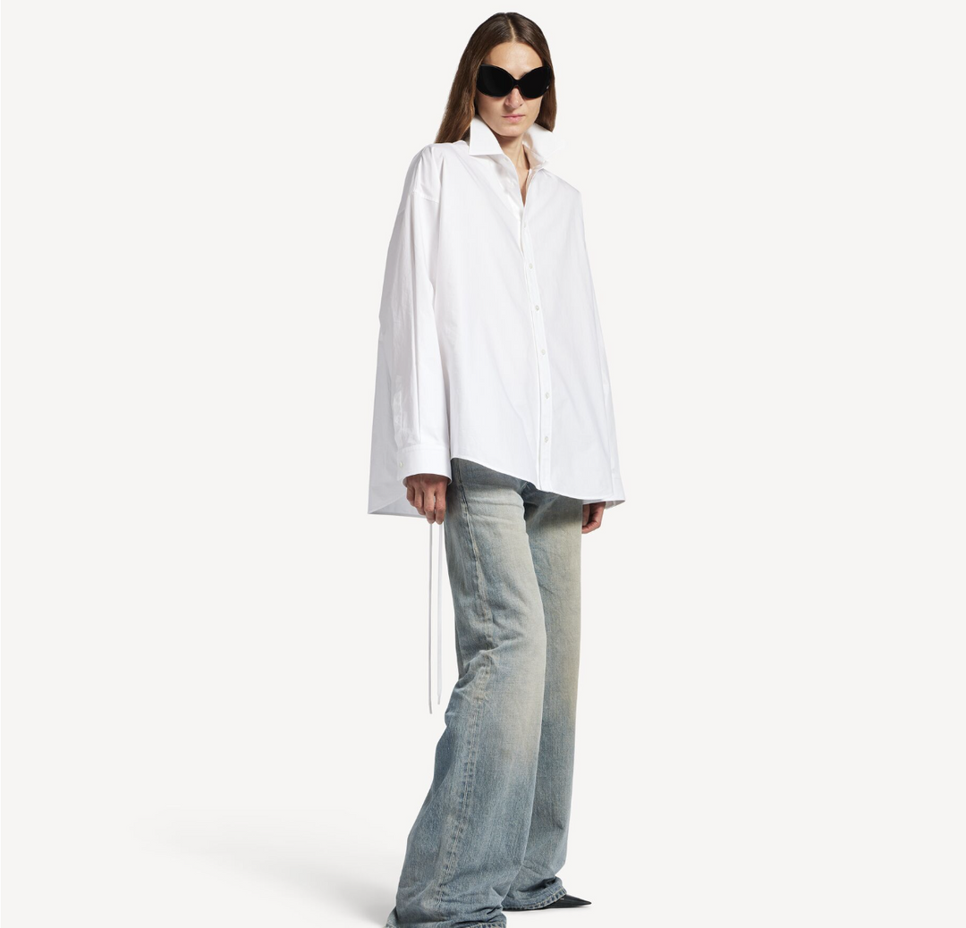 BALENCIAGA - Women's Lace-up Shirt in White
