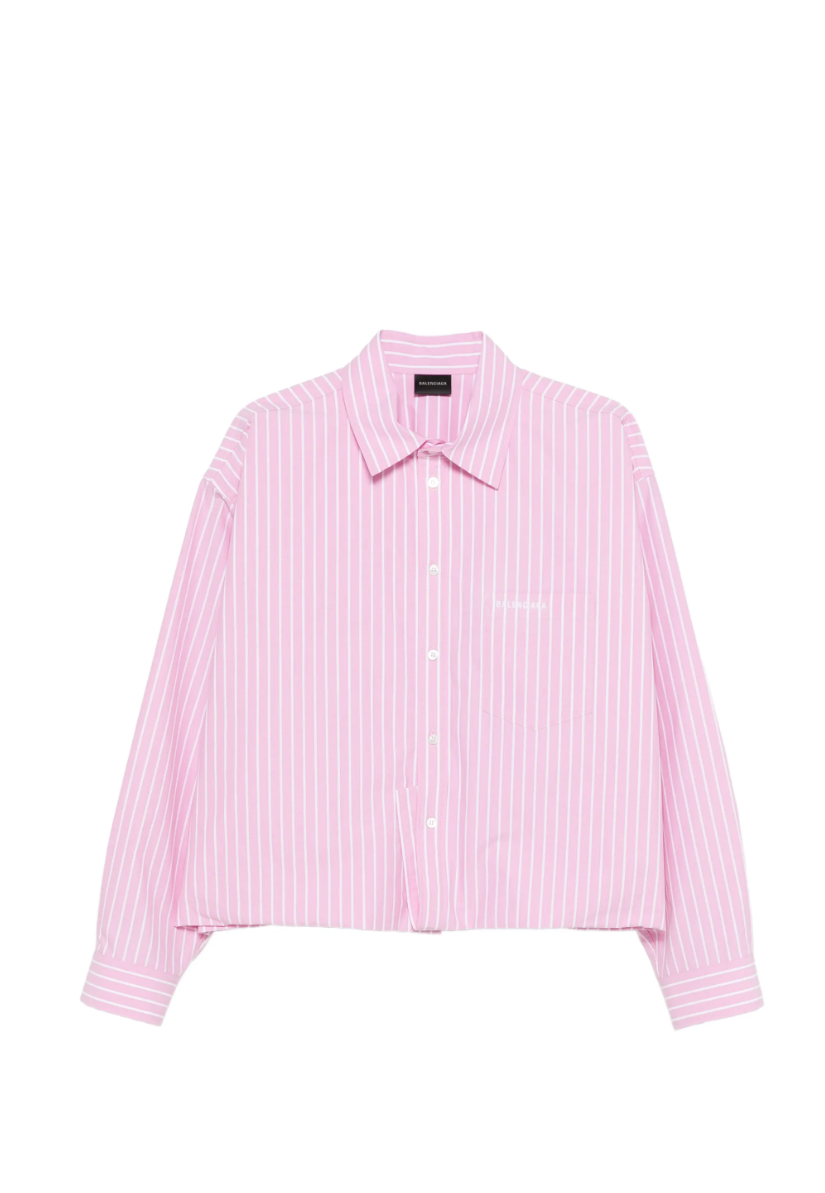 BALENCIAGA - chemise rayée à logo brodé