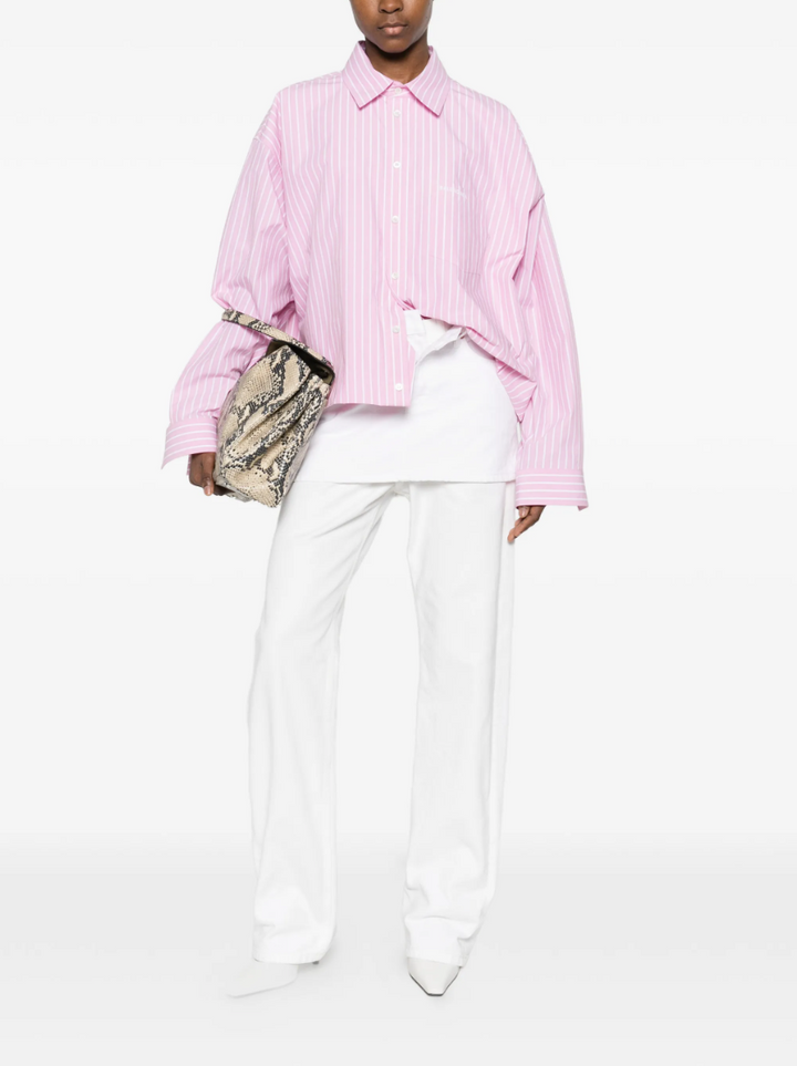 BALENCIAGA - chemise rayée à logo brodé