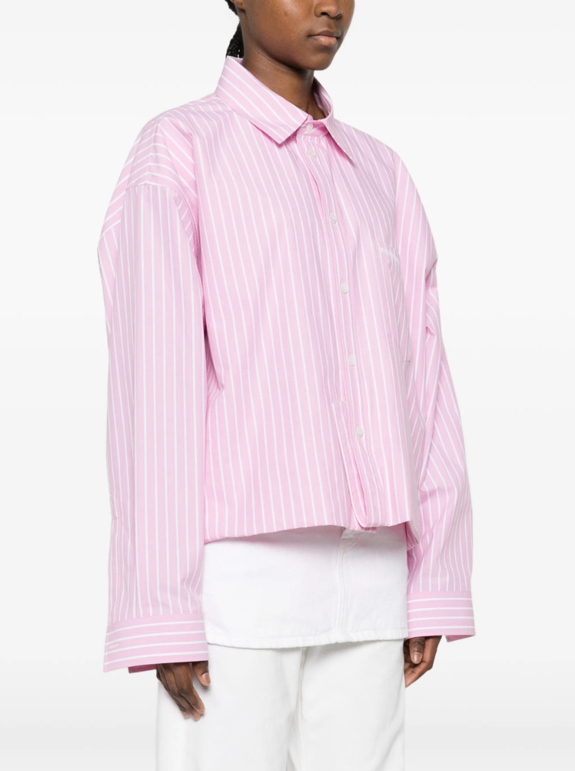 BALENCIAGA - chemise rayée à logo brodé
