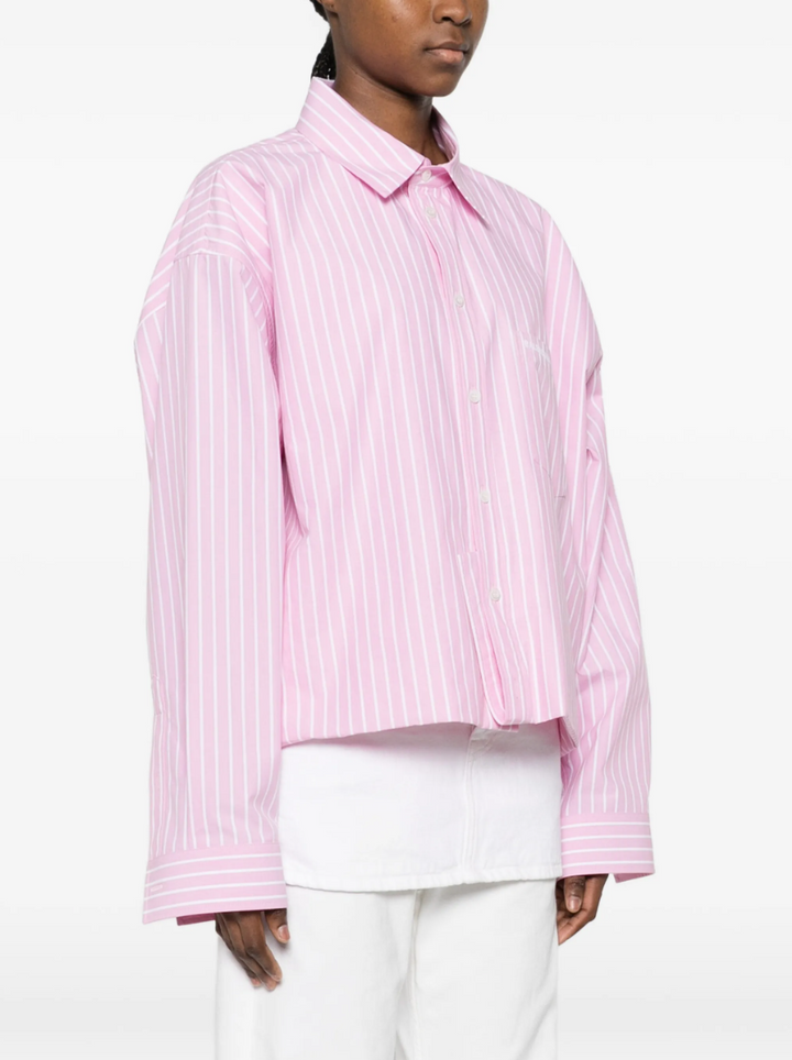 BALENCIAGA - chemise rayée à logo brodé