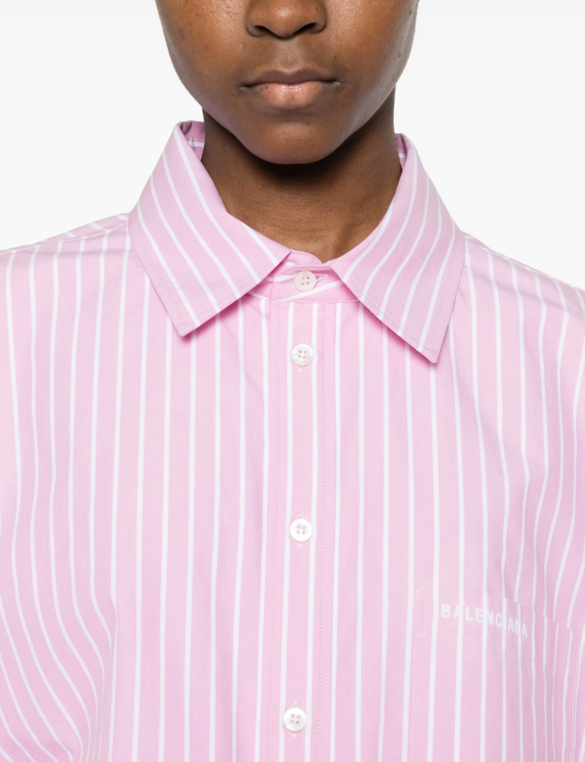 BALENCIAGA - chemise rayée à logo brodé
