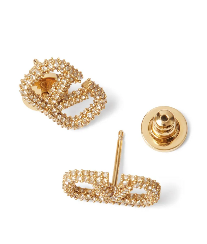 VALENTINO - Boucles d'oreilles Vlogo en cristaux
