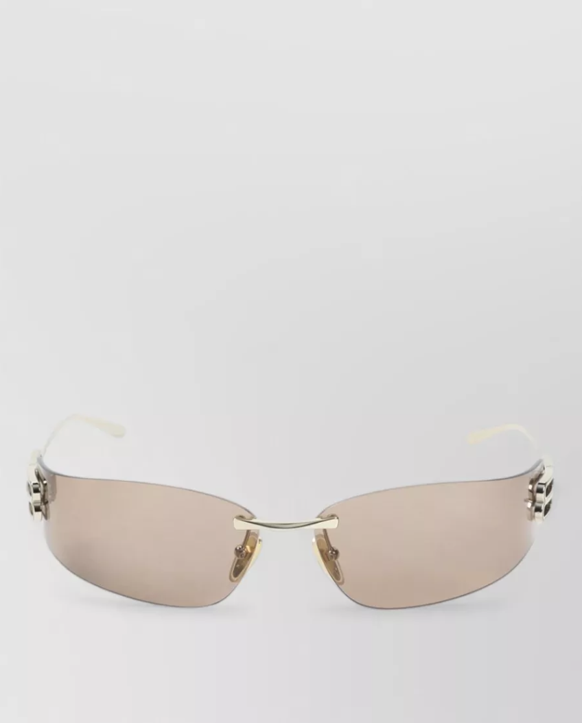 BALENCIAGA - Gossip frame rimless sunglasses gold hardware