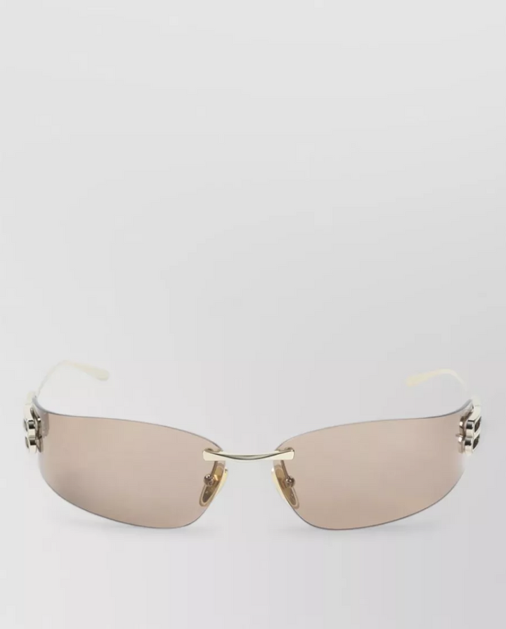 BALENCIAGA - Gossip frame rimless sunglasses gold hardware