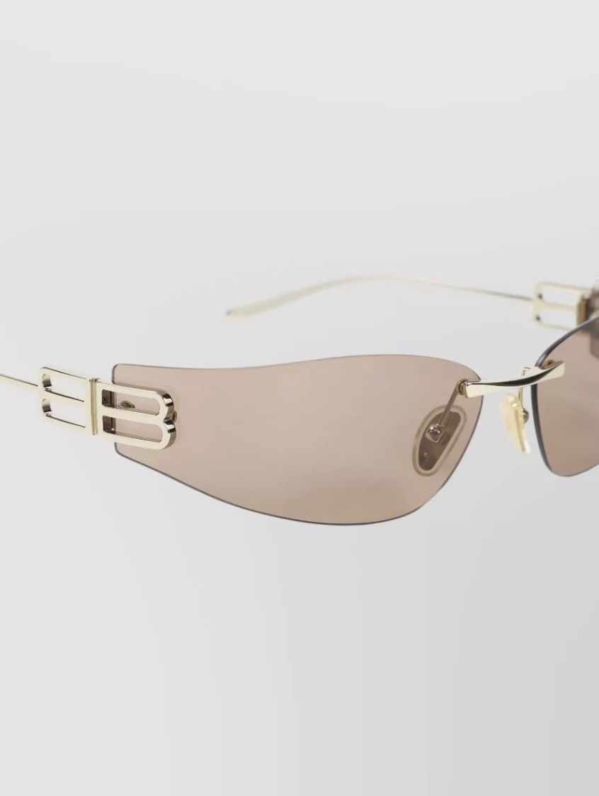 BALENCIAGA - Gossip frame rimless sunglasses gold hardware