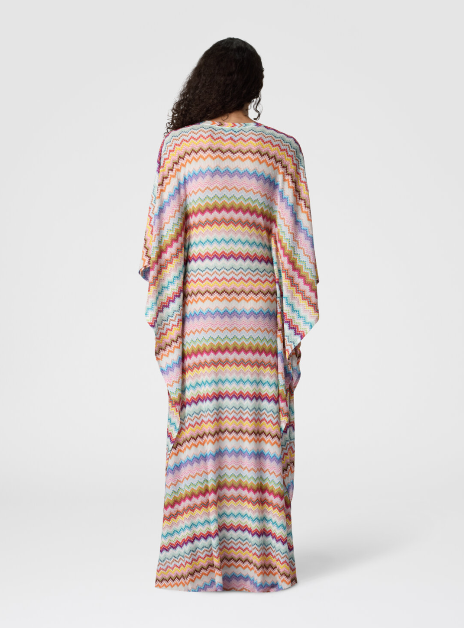 MISSONI - Caftan long de plage à motif micro zigzag effet pixel